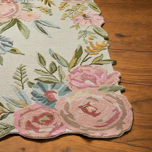 Organic Multicolor Foliage Irregular Rug