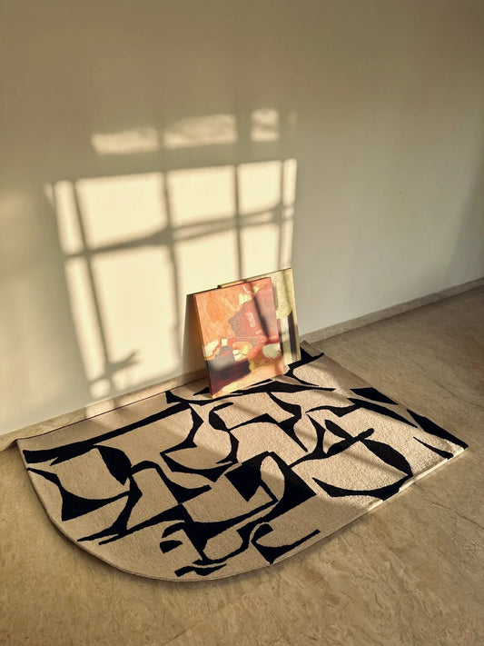 Pebble Camel & Black Irregular Rug