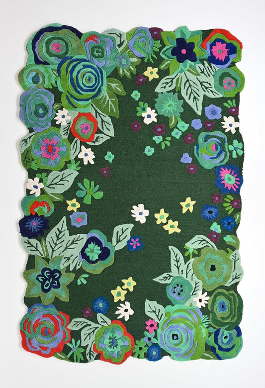 Serene Foliage Irregular Carpet & Rug