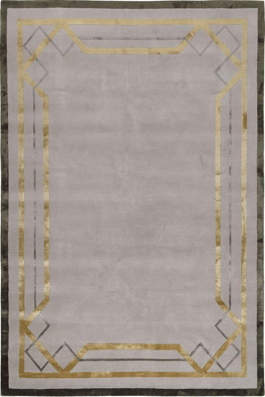 Soft Geometry Viscose Silk Hand-Tufted Rug