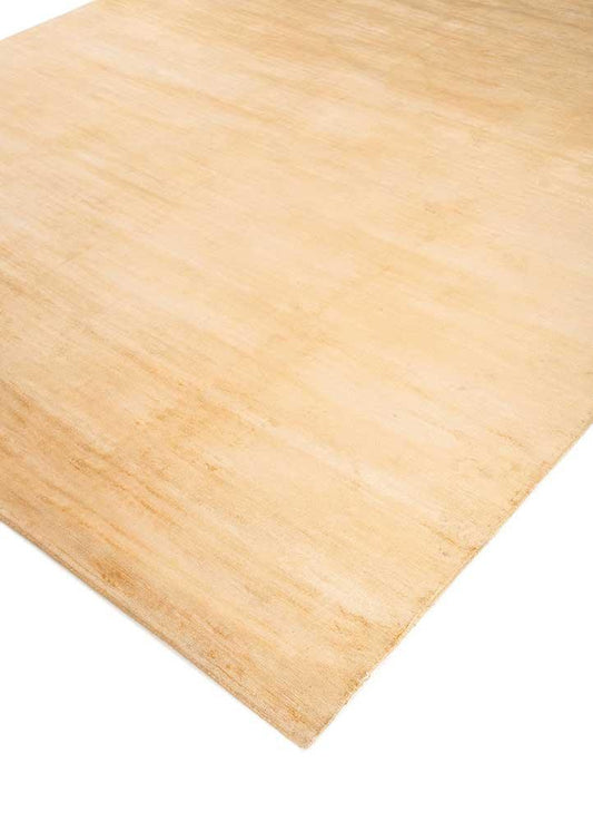 Tan Copper Soft Echo Viscose Silk Hand-Tufted Rug