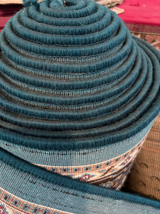 Blue Floral Prayer Carpet Roll – Masjid Rug