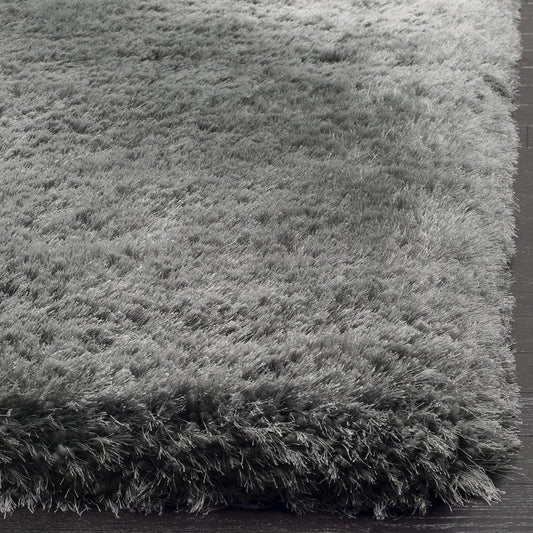 Silver Grey Plush Shaggy Carpet