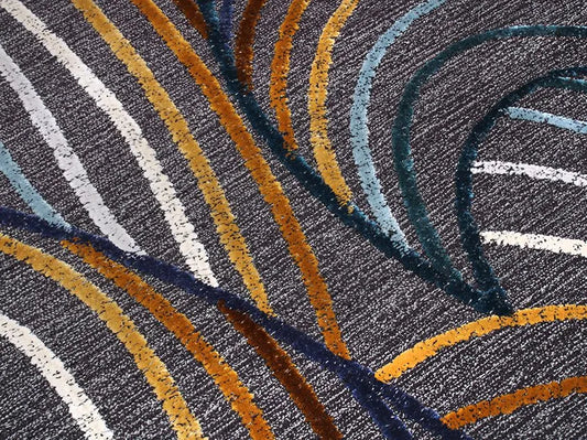 Asymmetric Wave Viscose & Wool Carpet & Rug