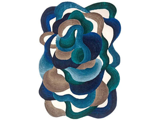 Ripple Effect Viscose & Wool Carpet & Rug