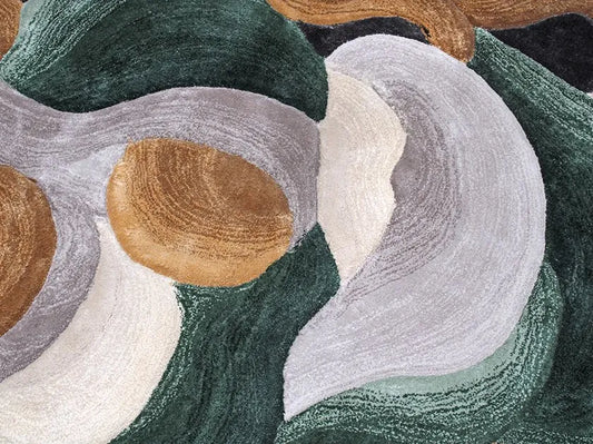 Brushstroke Viscose & Wool Carpet & Rug