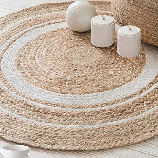 Crest Round Jute Carpet & Rugs