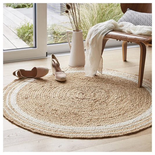 Azure Round Jute Carpet & Rugs