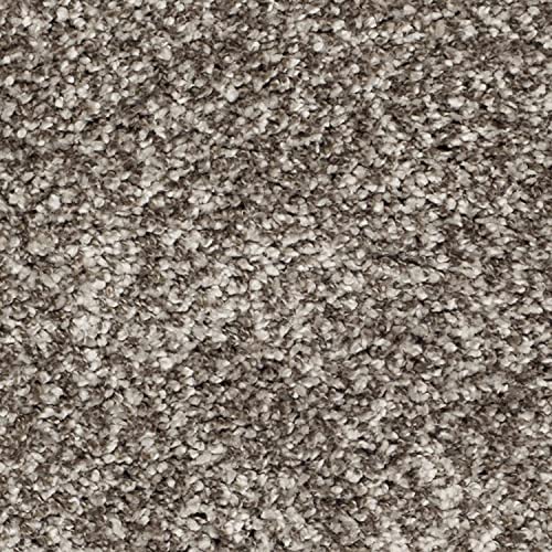 Brown & Ivory Handcrafted Round Solid Microfiber Plush Anti Skid Shaggy Carpet