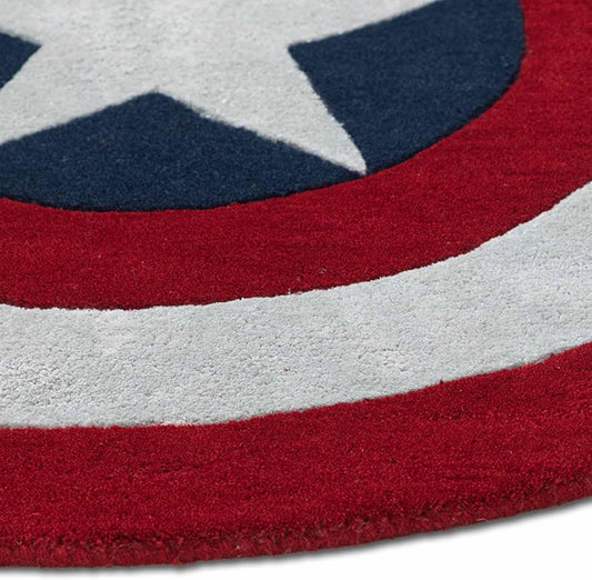Captain Shield Round Kids Carpet