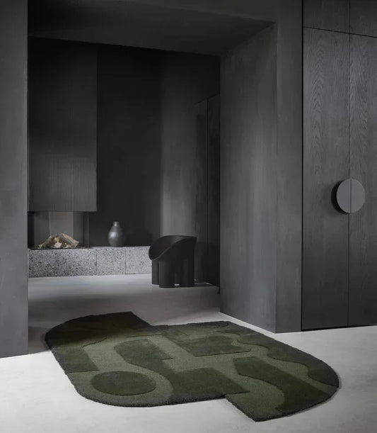 Army Green Irregular Rug