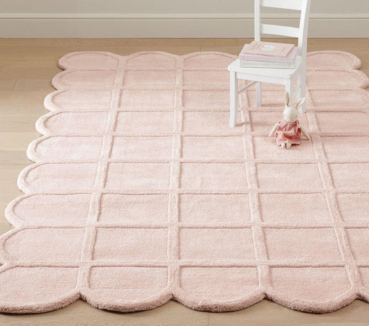 Baby Pink Loom Irregular Carpet & Rug