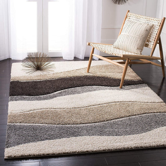 Beige wave Shaggy Carpet