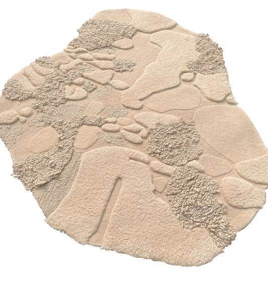 Elegant Beige Irregular Carpet & Rug