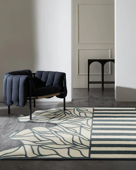 Iconic Ivory Grey Irregular Rug