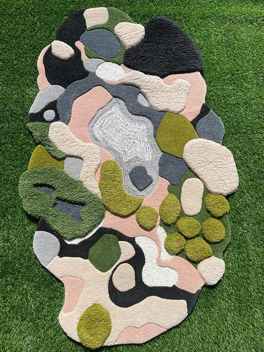 Majestic Green Irregular Rug