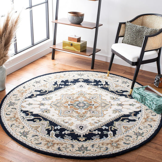 Safavid Persian Tufted Round Carpet