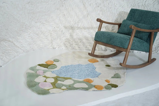 Signature Ivory & Green Irregular Carpets & Rug