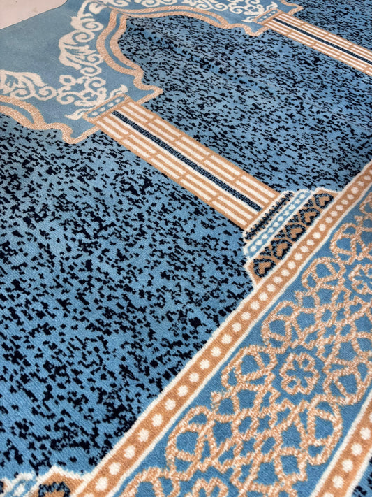 Blue Mehrab Pattern Mosque Carpet