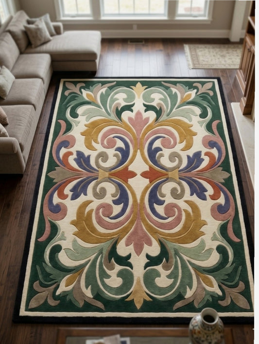 Fusia Floral Hand Tufted Carpet & Rug