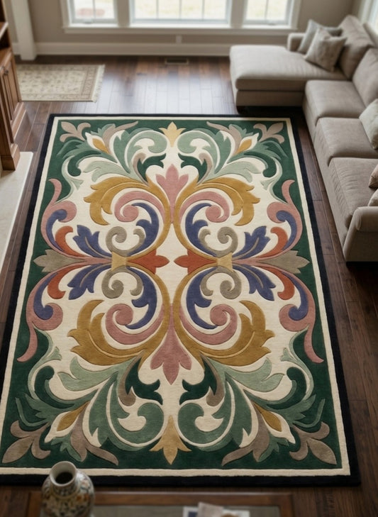 Fusia Floral Hand Tufted Carpet & Rug