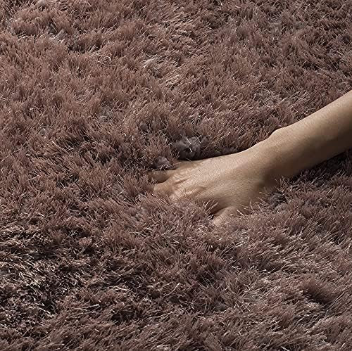 Chocolate brown carpet showing dense plush shaggy texture