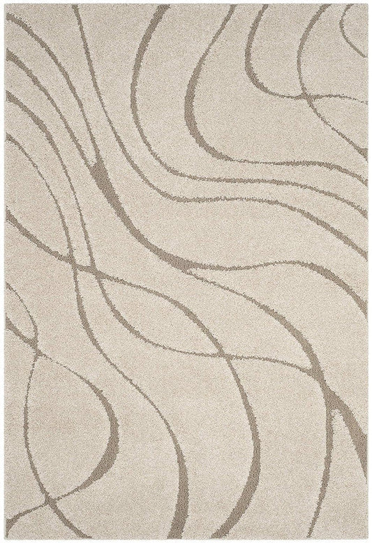 Cream Wave High-Low Shaggy Carpet