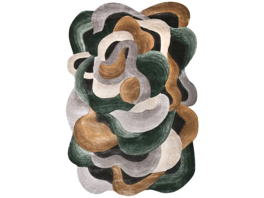 Brushstroke Viscose & Wool Carpet & Rug