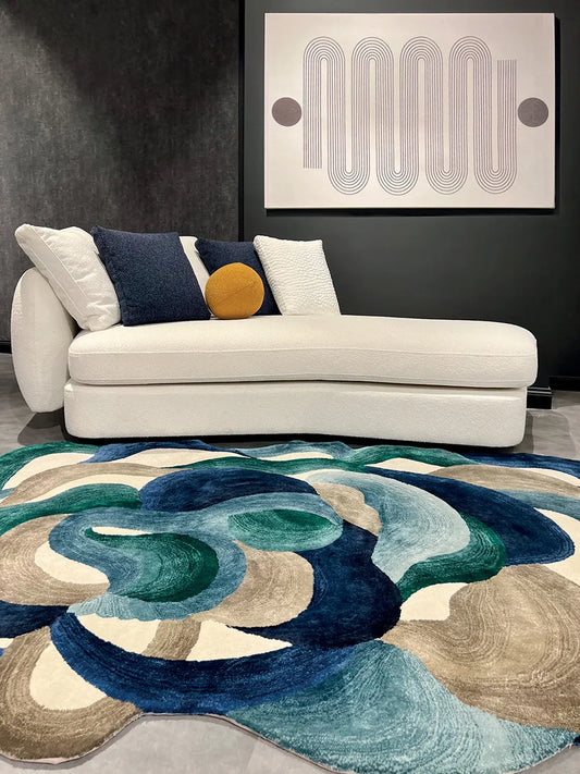 Ripple Effect Viscose & Wool Carpet & Rug