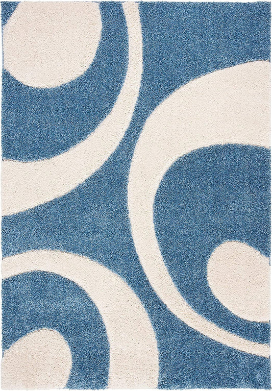 Blue Orbit Shaggy Carpet